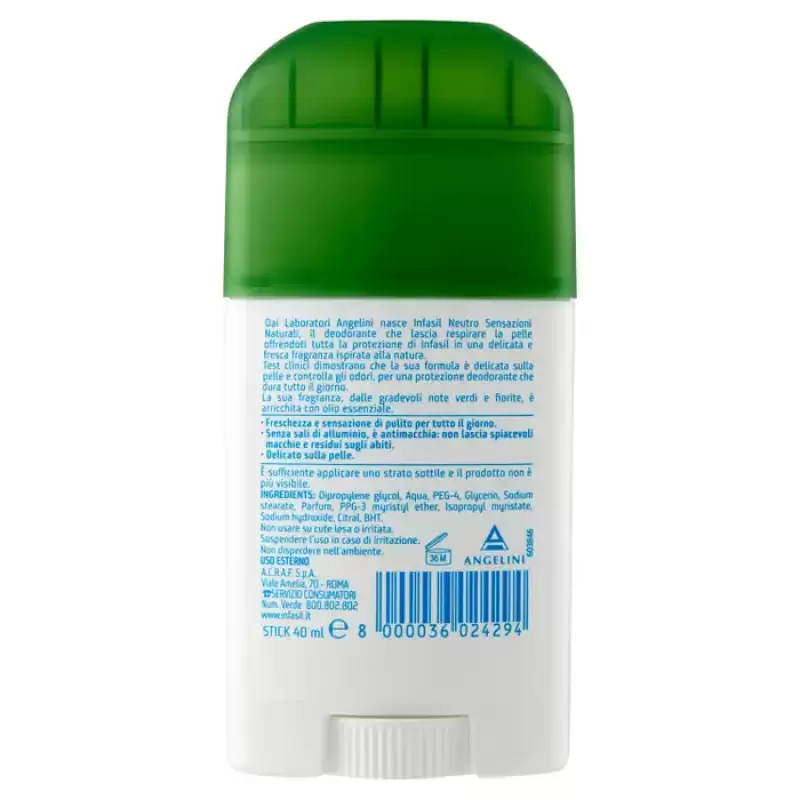 Infasil Deodorant Stick Ulei esential Neutral Natural Sensations 40 ml Bax 12 buc.